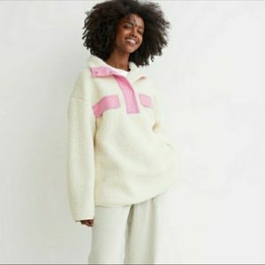 H&M Brand New with Tags high collar faux shearling throw over shacket